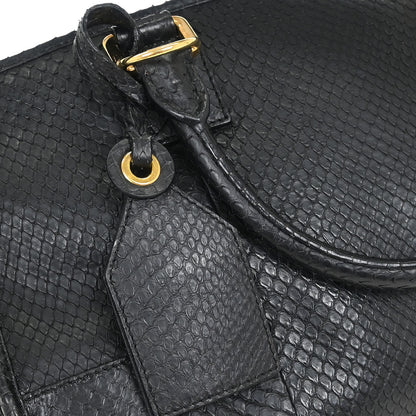 Loewe * Black Python Amazona 36 Handbag