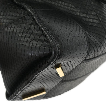 Loewe * Black Python Amazona 36 Handbag