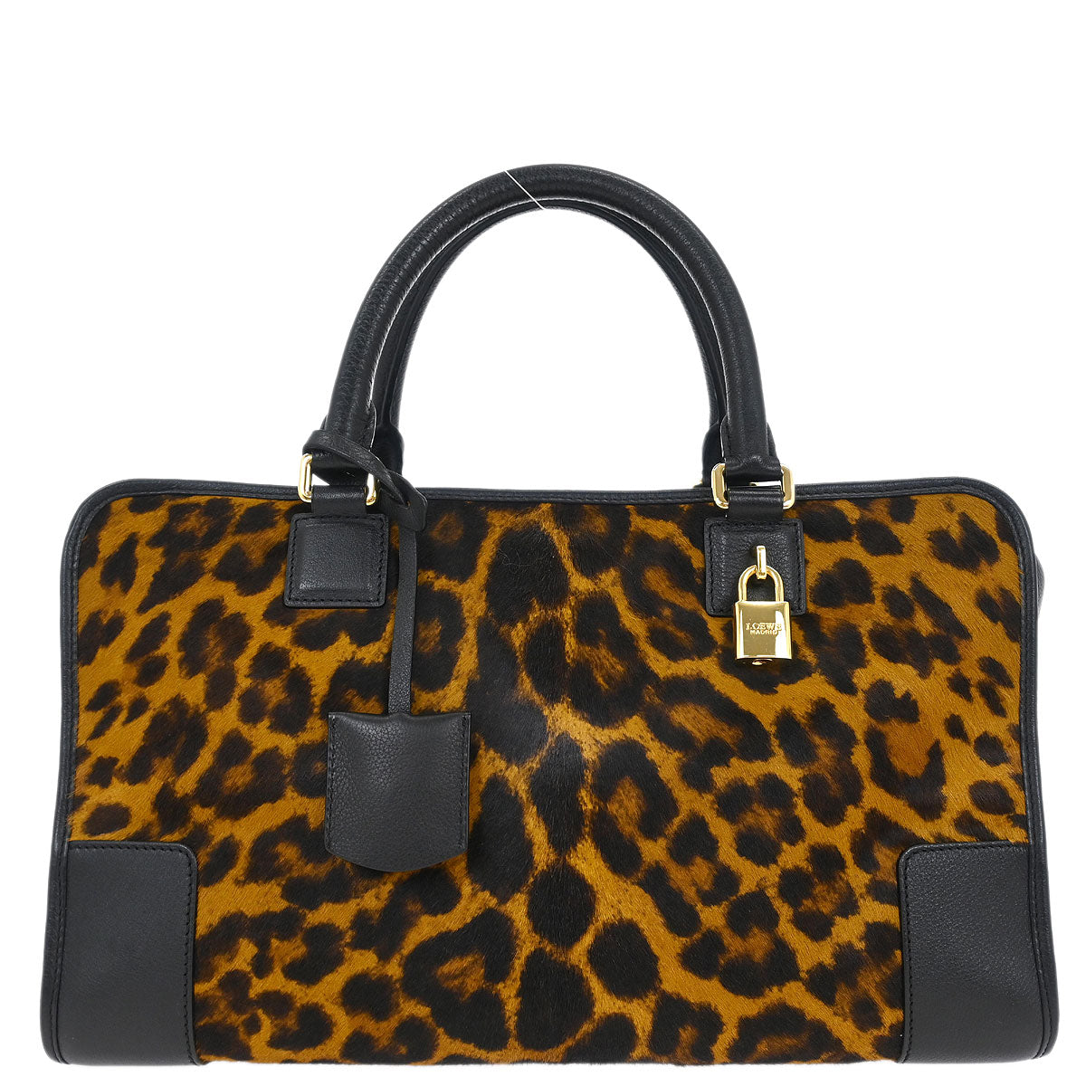 Loewe * Pony Hair Brown Leopard Amazona 36 Handbag