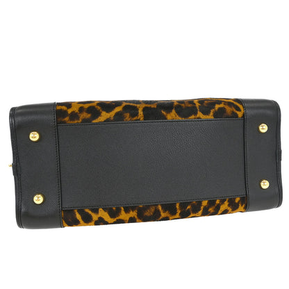 Loewe * Pony Hair Brown Leopard Amazona 36 Handbag