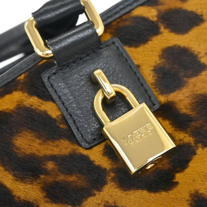 Loewe * Pony Hair Brown Leopard Amazona 36 Handbag