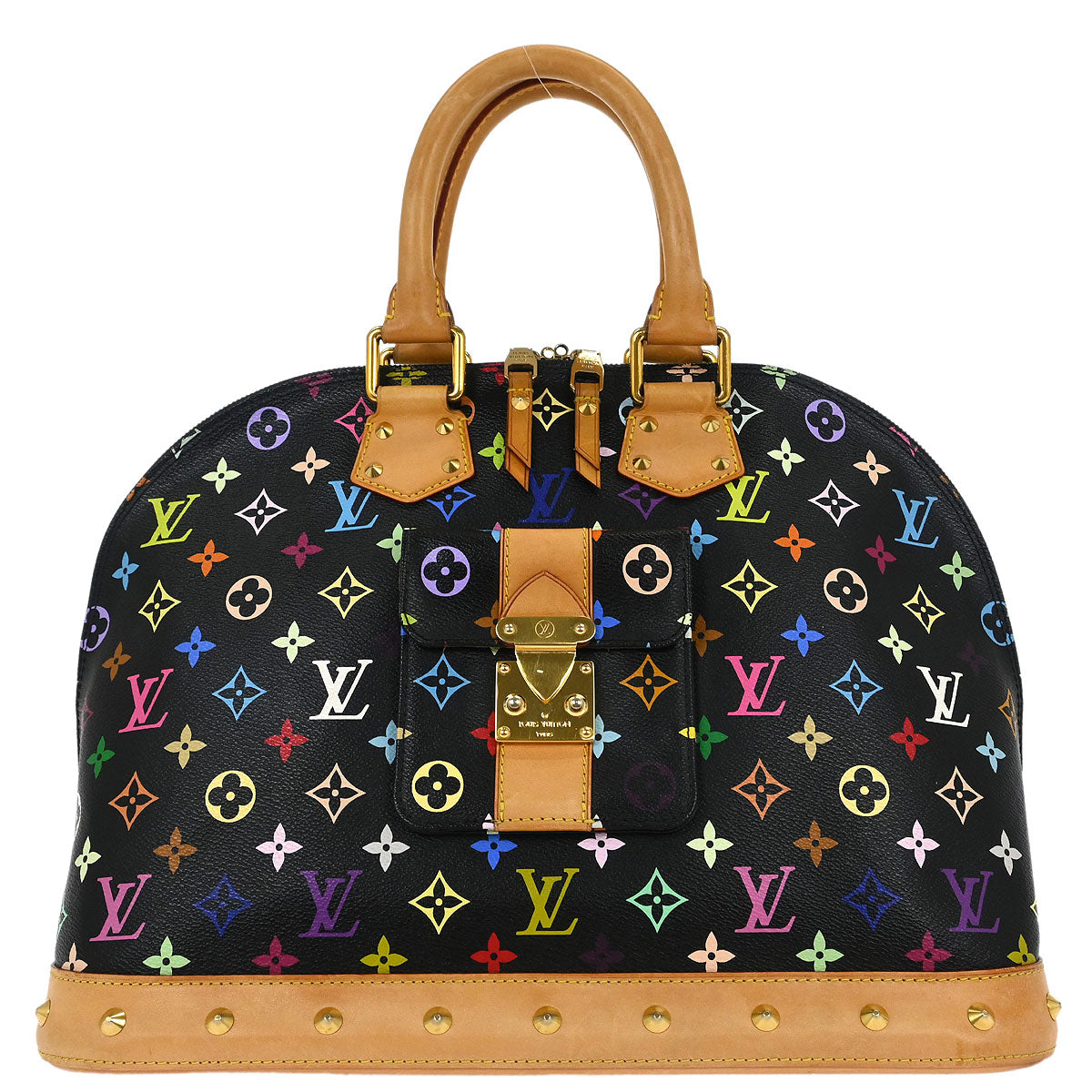 Louis Vuitton Black Monogram Multicolor Alma GM Handbag M40442