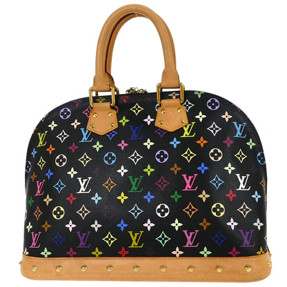 Louis Vuitton Black Monogram Multicolor Alma GM Handbag M40442
