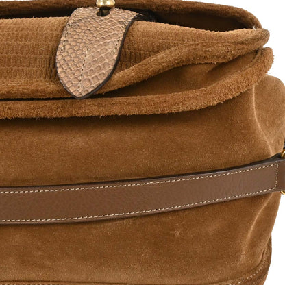 Loewe * Brown Python Cartero Satchel Handbag