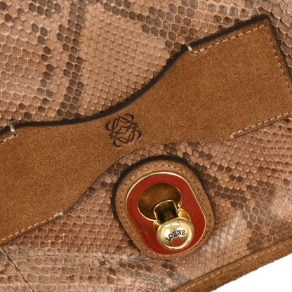 Loewe * Brown Python Cartero Satchel Handbag