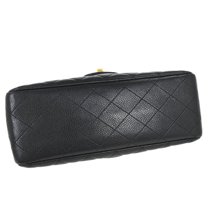 Chanel 1996-1997 Black Caviar Double Sided Flap Shoulder Bag