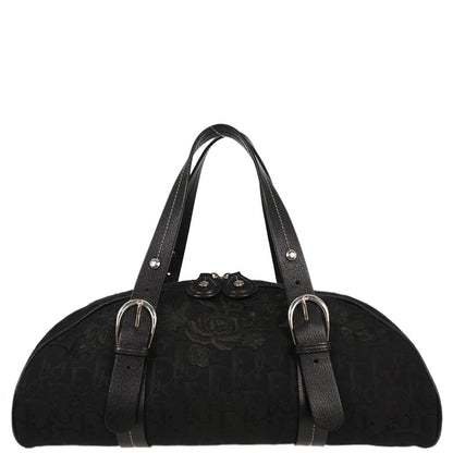 Christian Dior Black Floral Embroidered Trotter Handbag