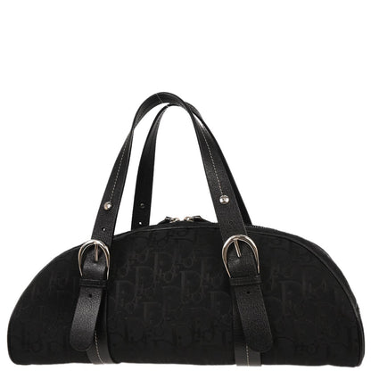 Christian Dior Black Floral Embroidered Trotter Handbag