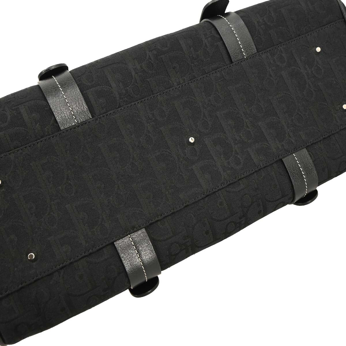 Christian Dior Black Floral Embroidered Trotter Handbag