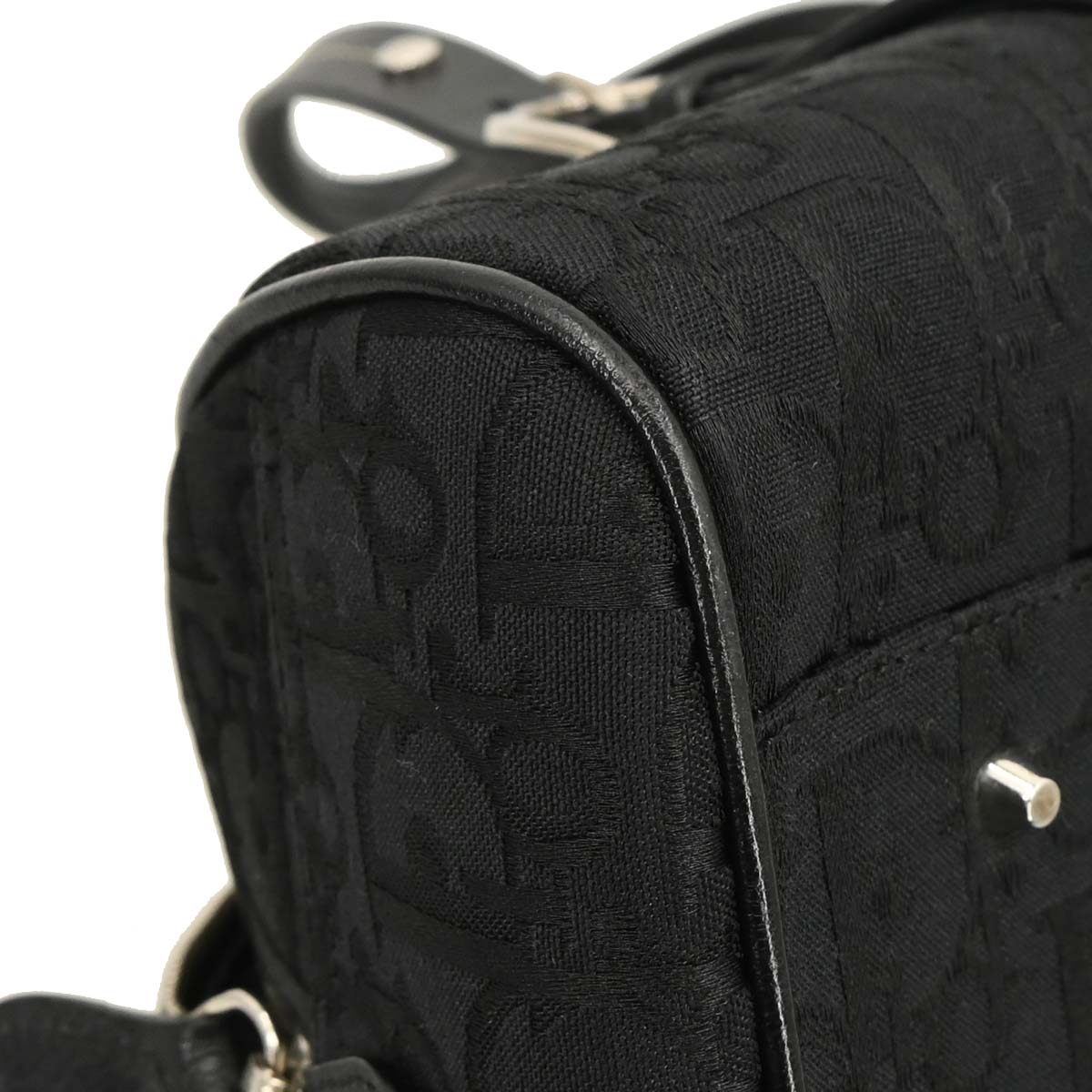 Christian Dior Black Floral Embroidered Trotter Handbag