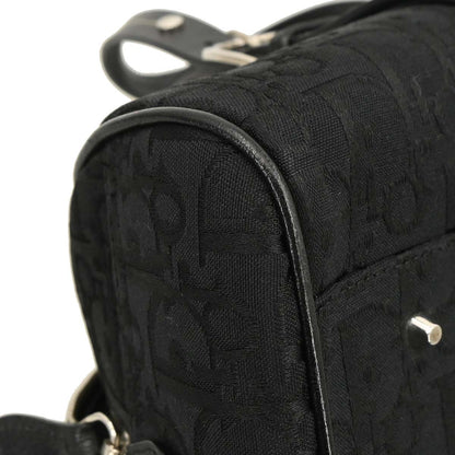 Christian Dior Black Floral Embroidered Trotter Handbag