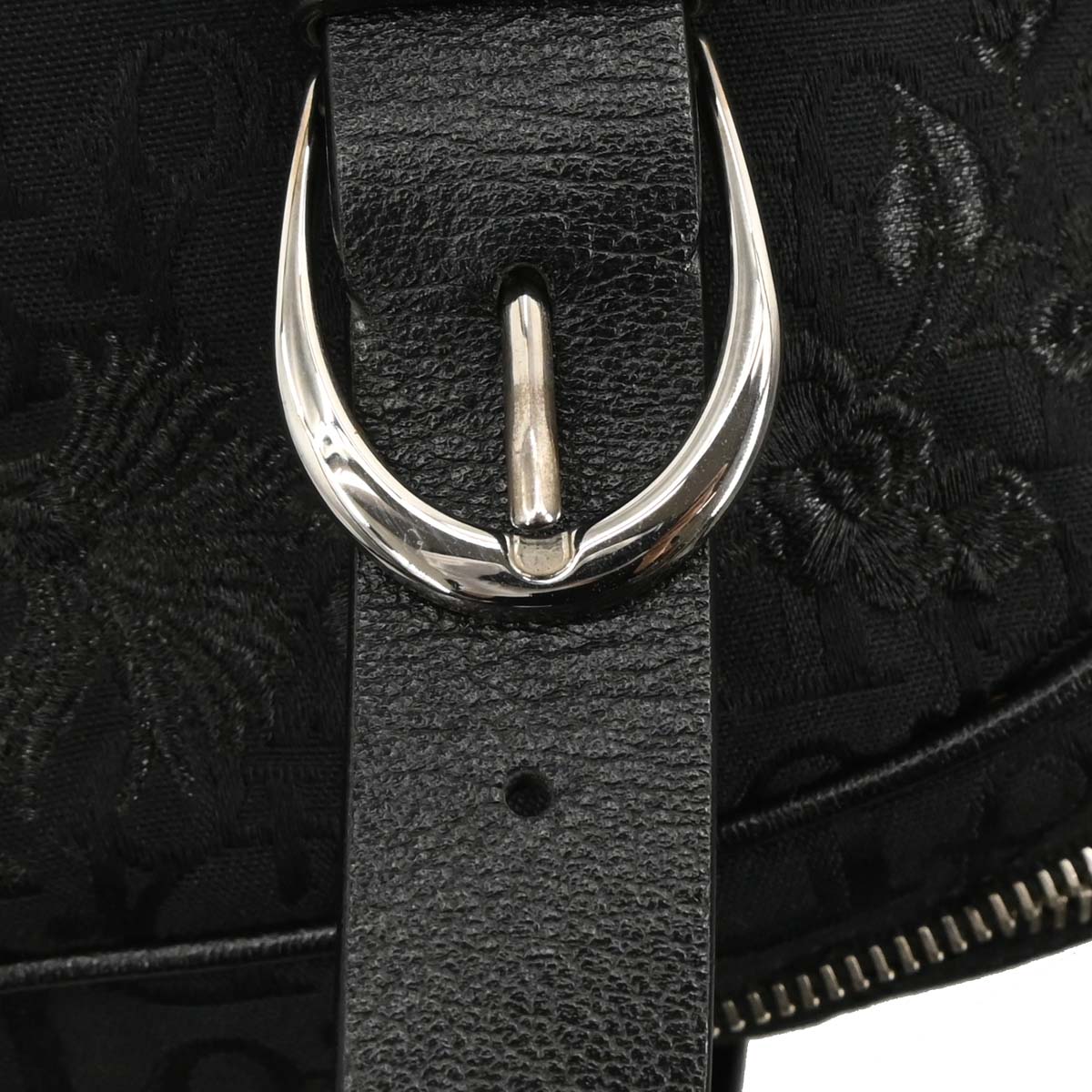 Christian Dior Black Floral Embroidered Trotter Handbag