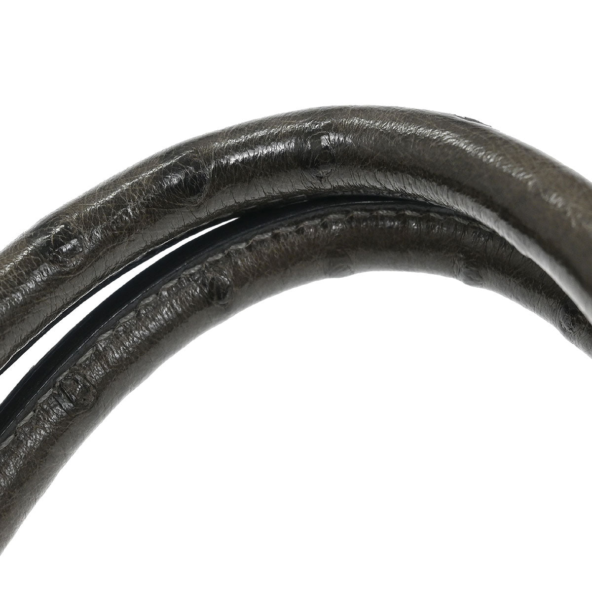 Hermes * Graphite Ostrich Haut a Courroies 28 Handbag