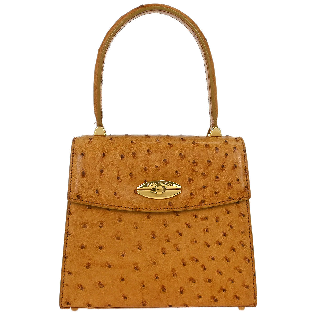 Louis Vuitton * Beige Ostrich Malesherbes Handbag