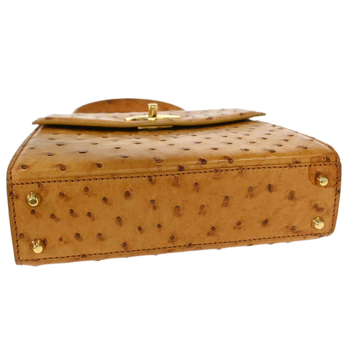 Louis Vuitton * Beige Ostrich Malesherbes Handbag