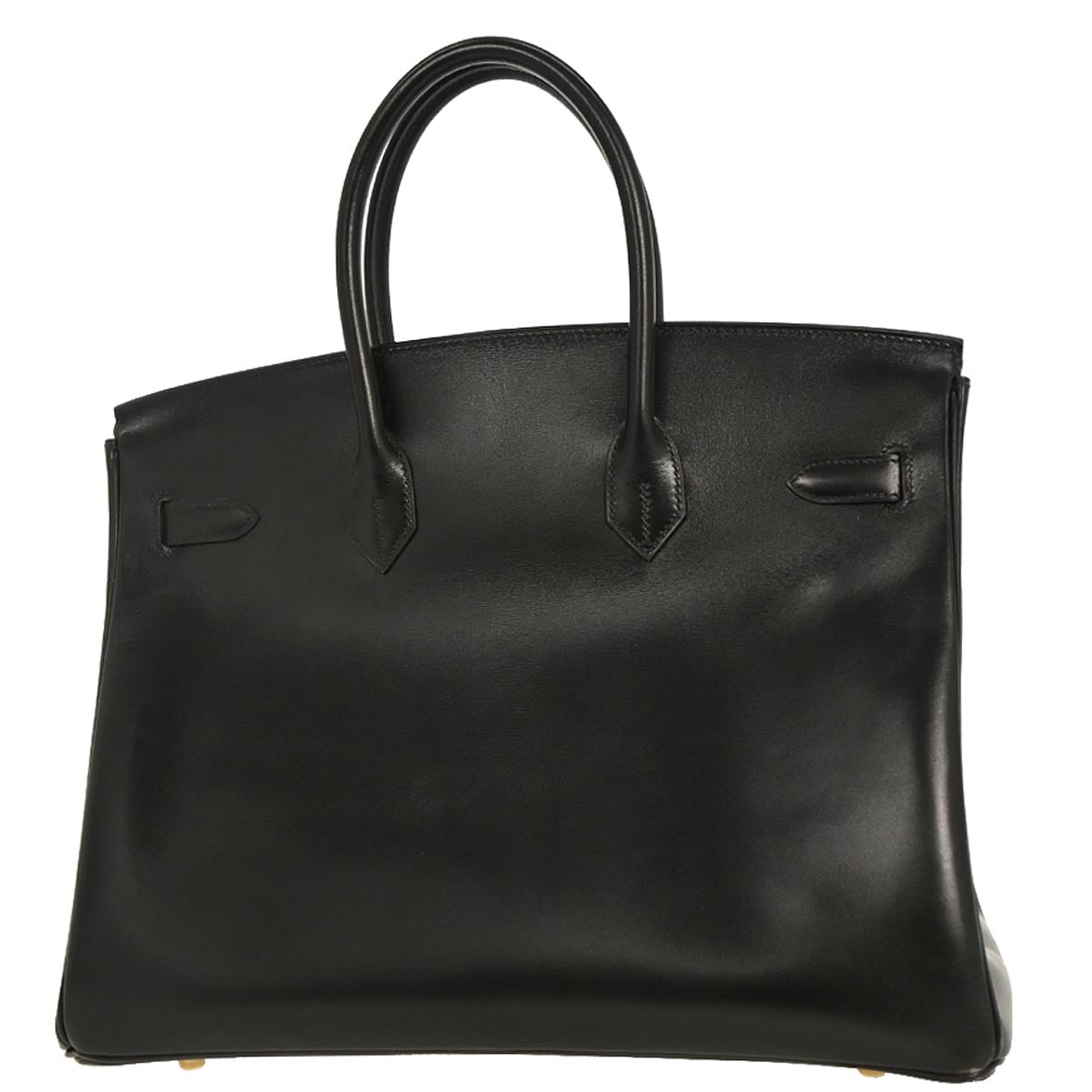Hermes Black Box Calf Birkin 35 Handbag