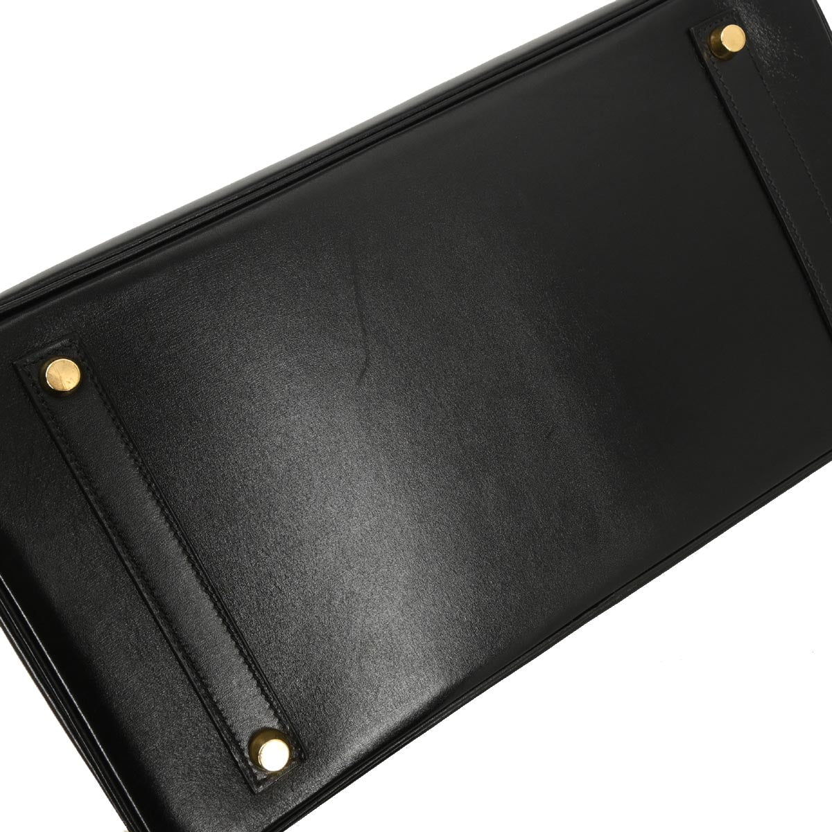 Hermes Black Box Calf Birkin 35 Handbag