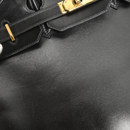 Hermes Black Box Calf Birkin 35 Handbag