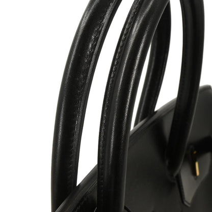Hermes Black Box Calf Birkin 35 Handbag
