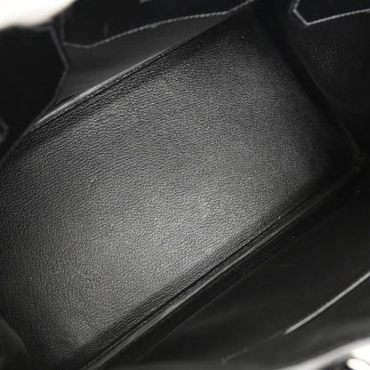 Hermes Black Box Calf Birkin 35 Handbag