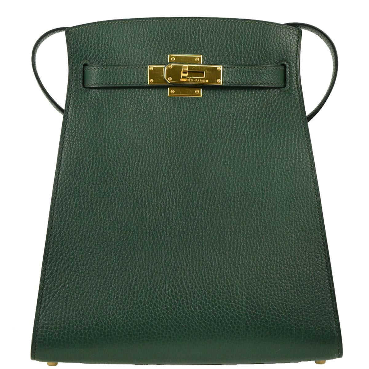 Hermes Vert Fonce Ardennes Kelly Sport MM Shoulder Bag