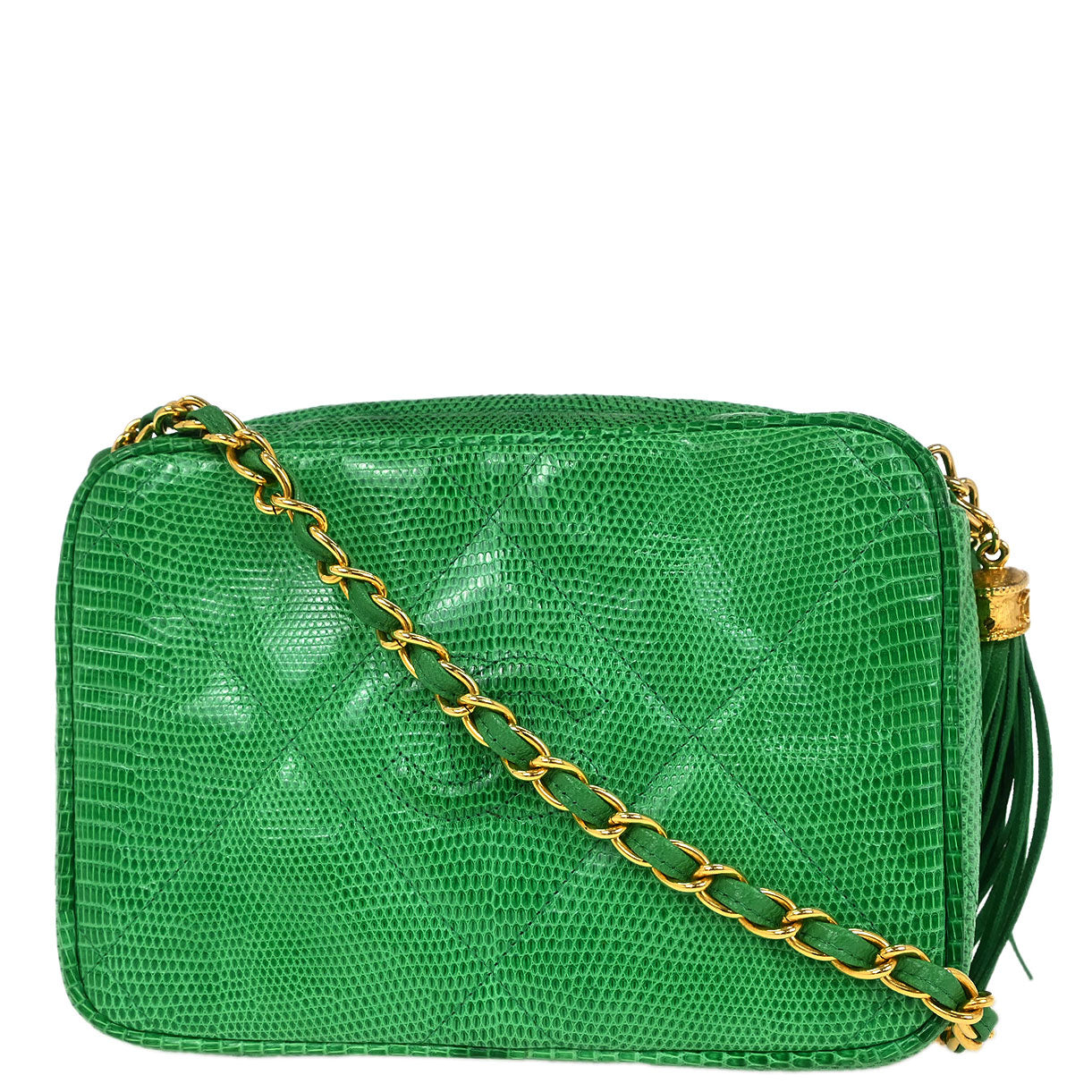 Chanel * 1986-1988 Green Lizard Camera Bag Mini