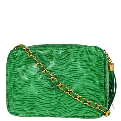 Chanel * 1986-1988 Green Lizard Camera Bag Mini