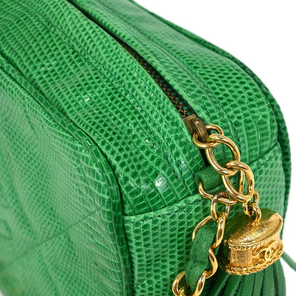Chanel * 1986-1988 Green Lizard Camera Bag Mini