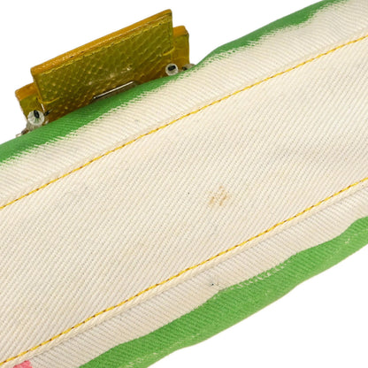 Fendi * White Yellow Baguette Handbag