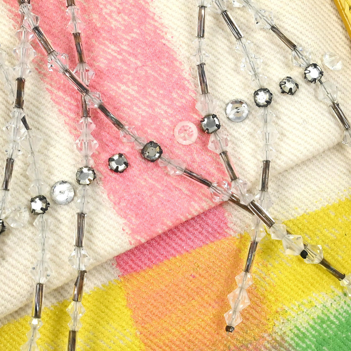 Fendi * White Yellow Baguette Handbag