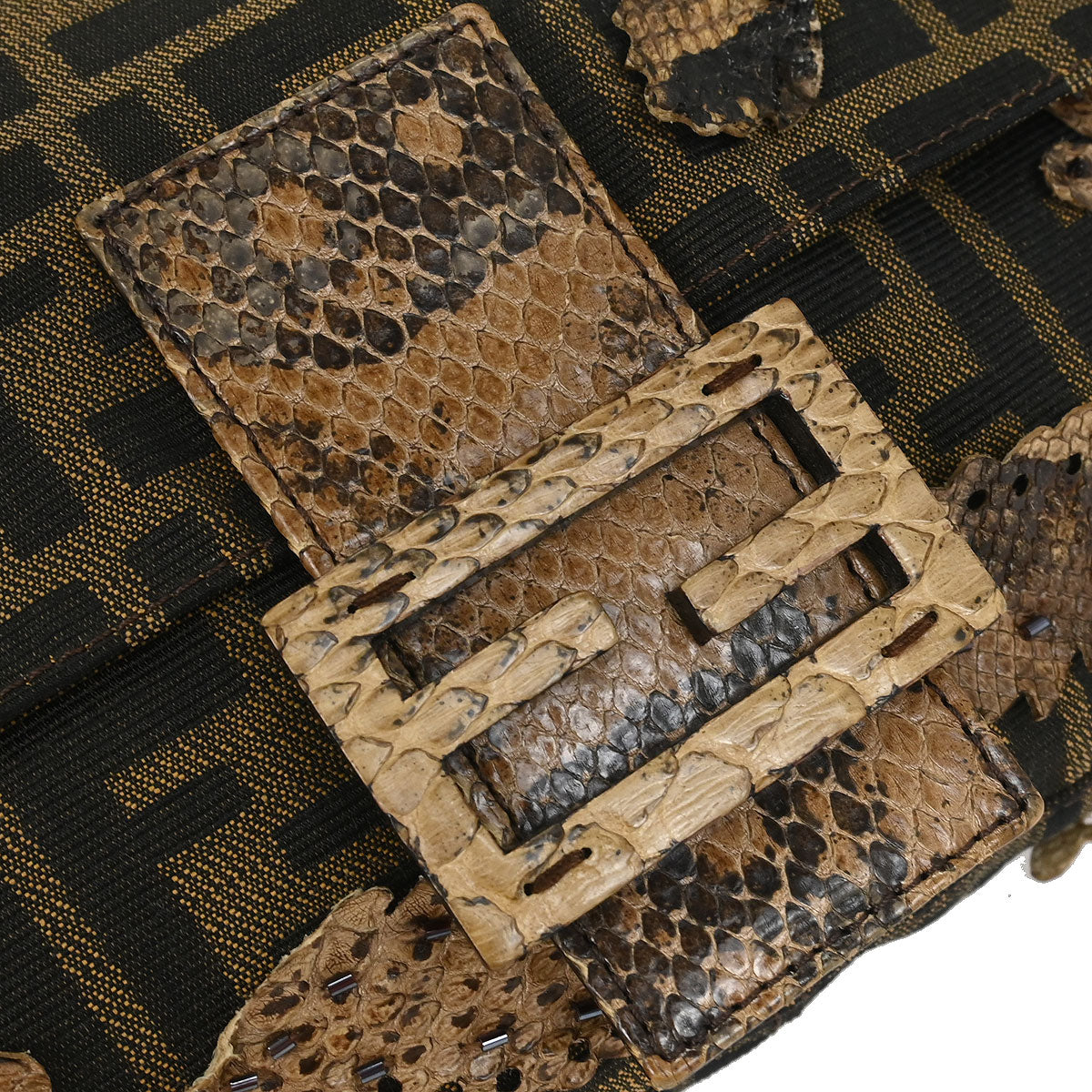 Fendi * Brown Zucca Baguette Handbag