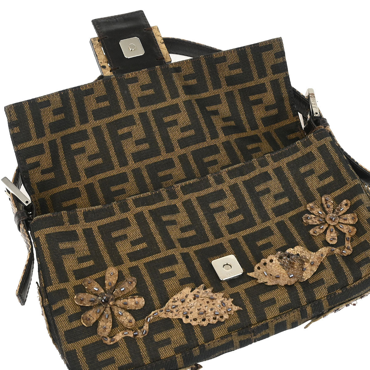 Fendi * Brown Zucca Baguette Handbag
