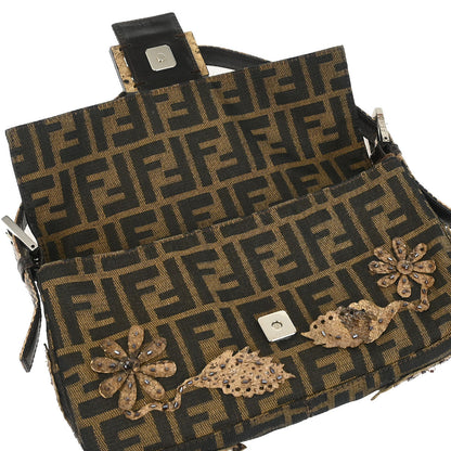 Fendi * Brown Zucca Baguette Handbag