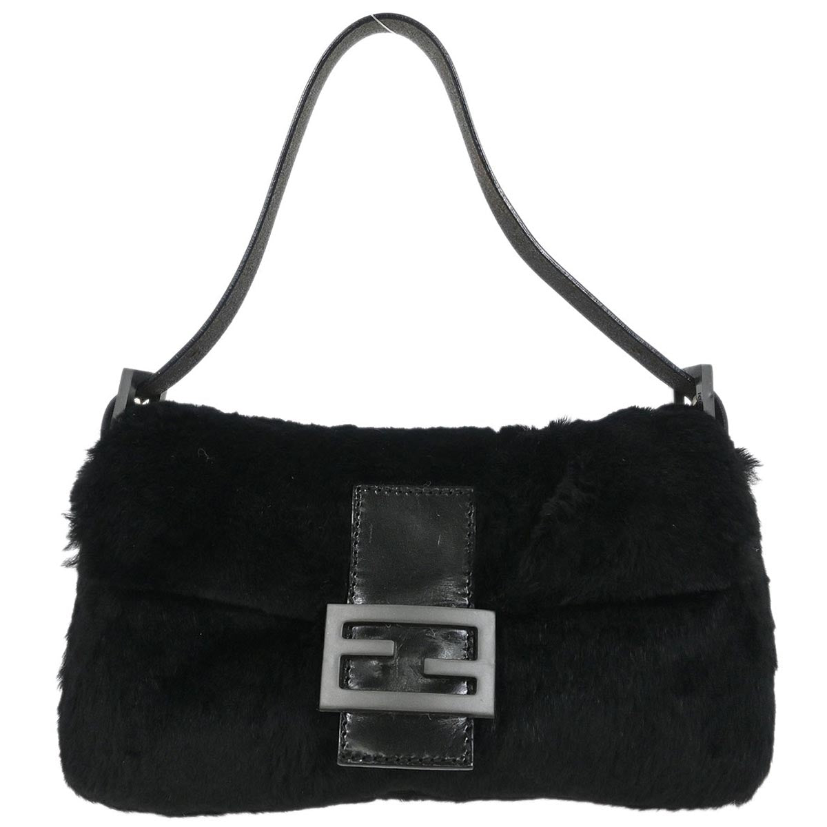 Fendi * Black Fur Baguette Handbag