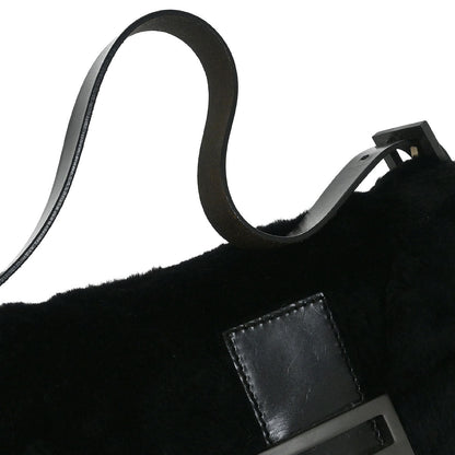 Fendi * Black Fur Baguette Handbag