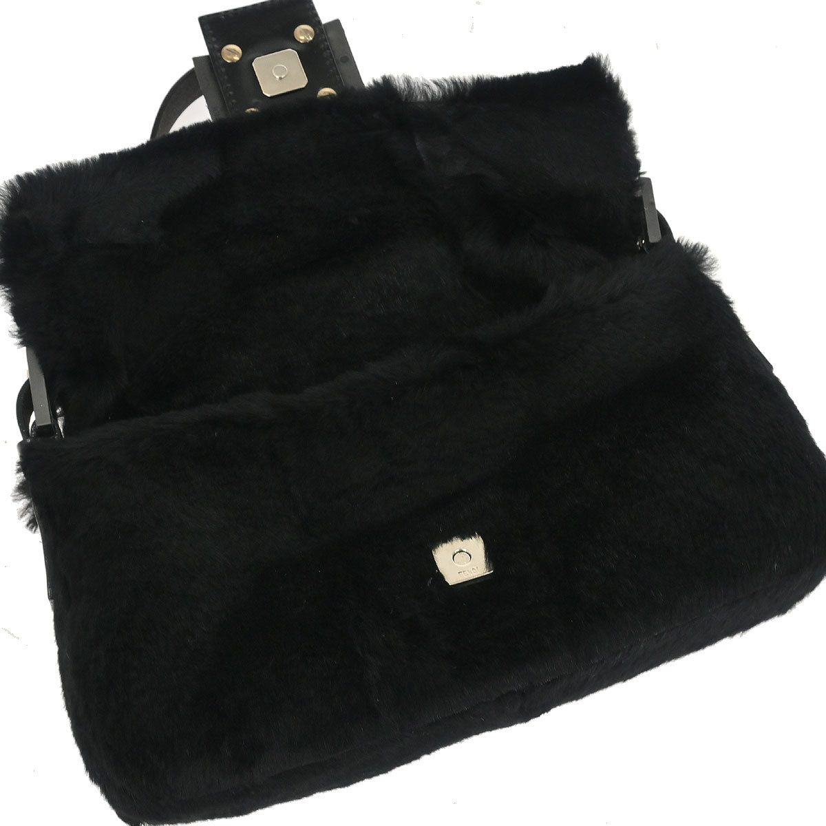 Fendi * Black Fur Baguette Handbag