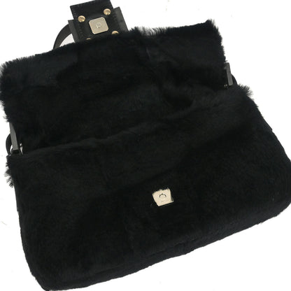 Fendi * Black Fur Baguette Handbag