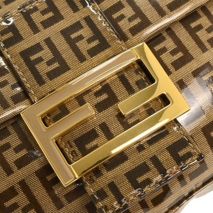 Fendi Brown PVC Zucchino Baguette Handbag