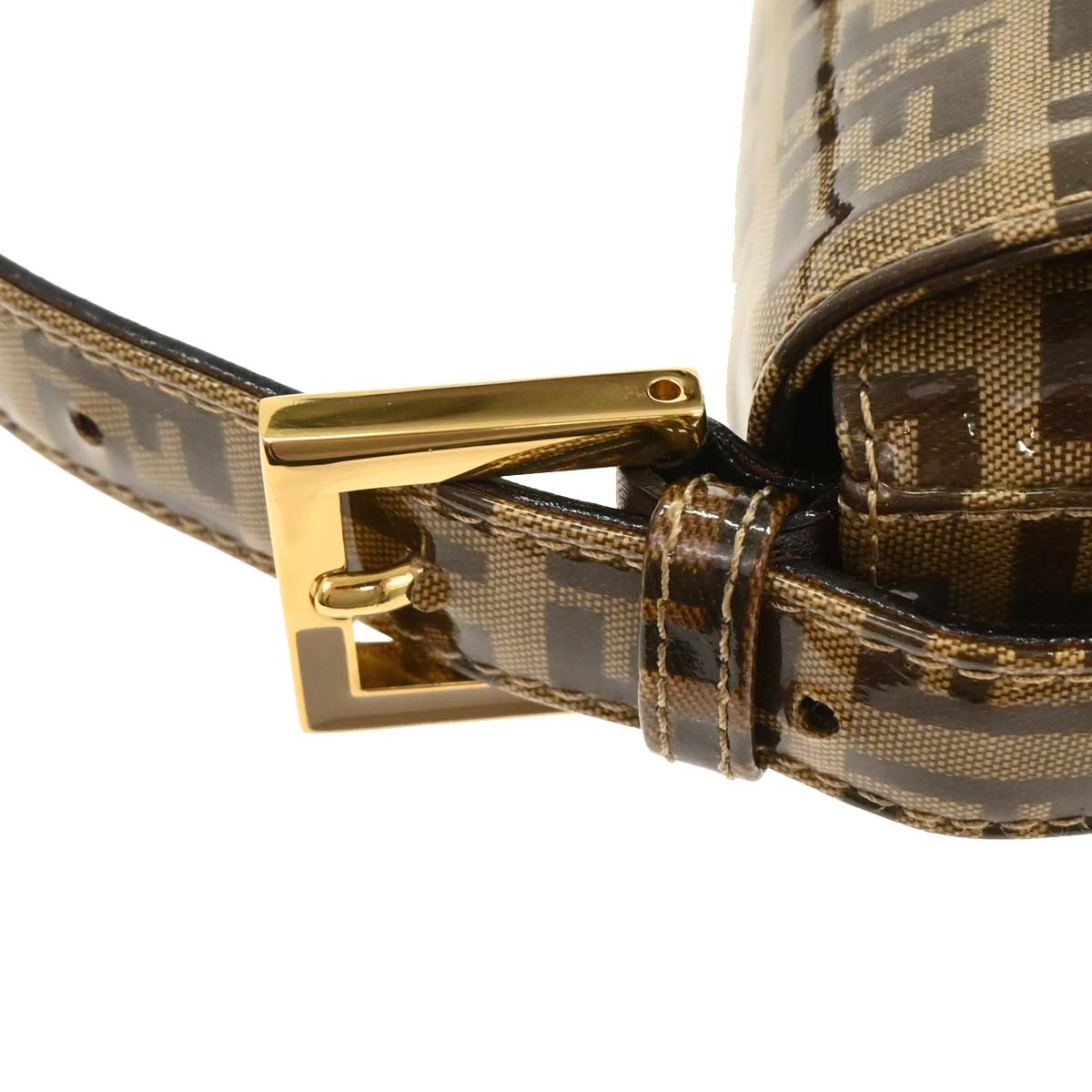 Fendi Brown PVC Zucchino Baguette Handbag