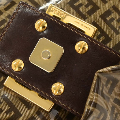 Fendi Brown PVC Zucchino Baguette Handbag
