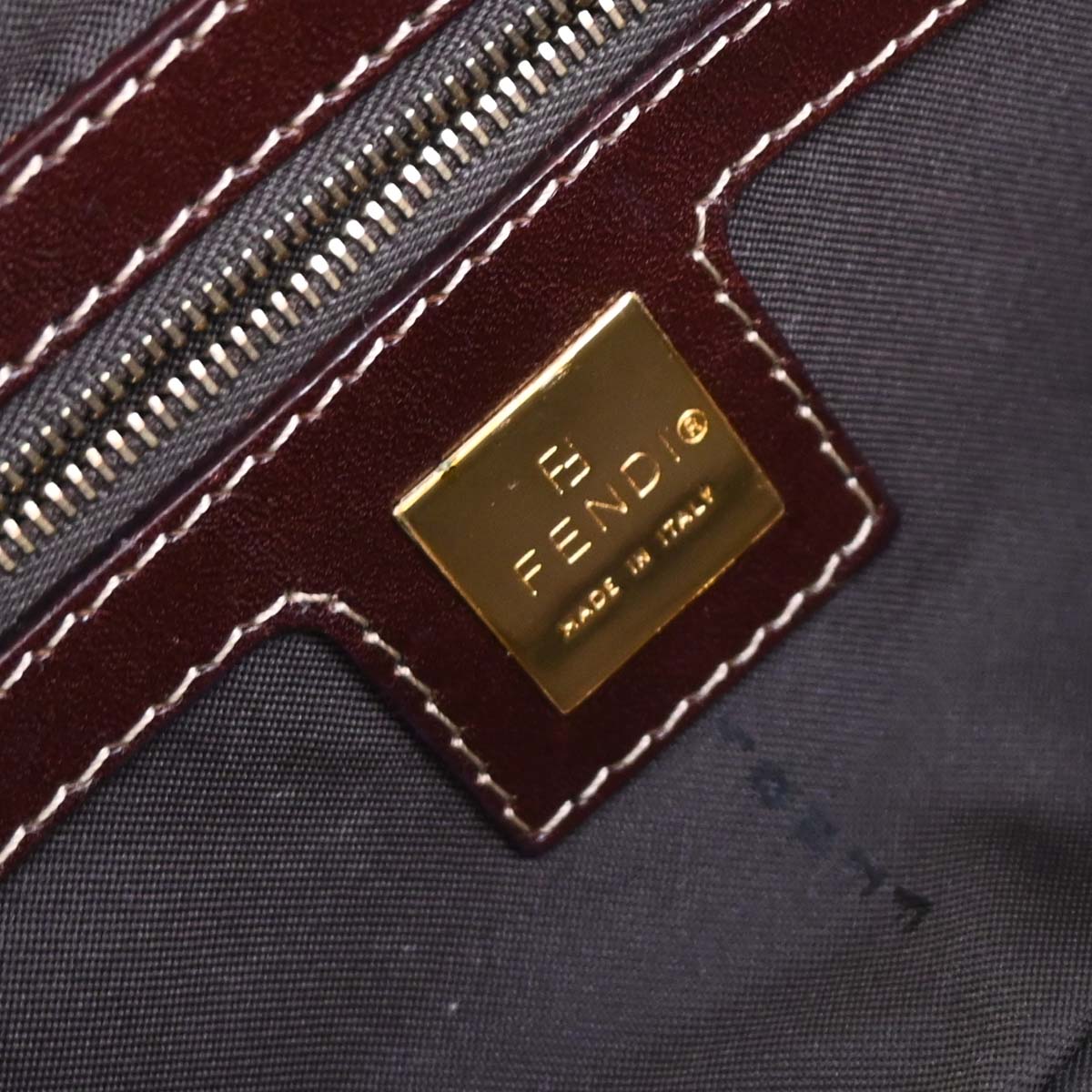 Fendi Brown PVC Zucchino Baguette Handbag