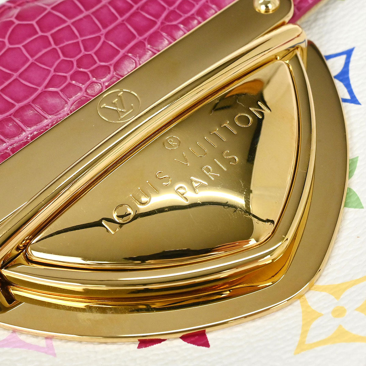 Louis Vuitton * Pink Multicolor Crocodile Marilyn M40450