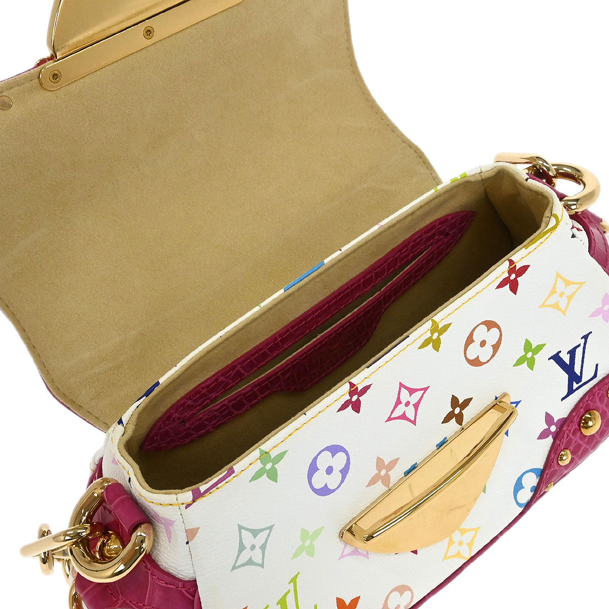 Louis Vuitton * Pink Multicolor Crocodile Marilyn M40450