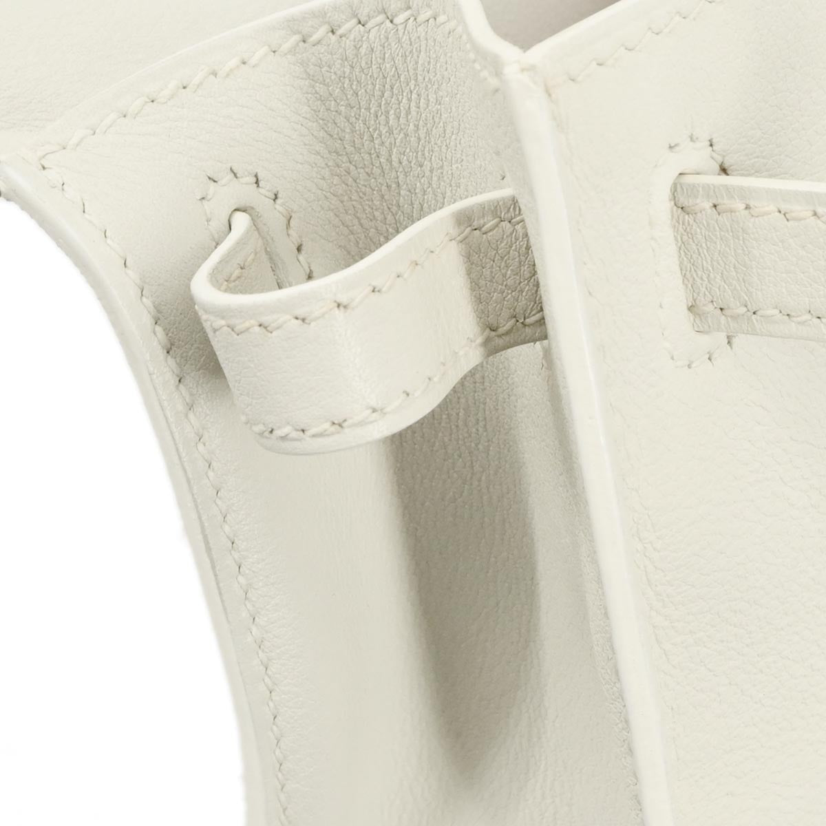 Hermes White Evergrain Kelly Pochette Handbag