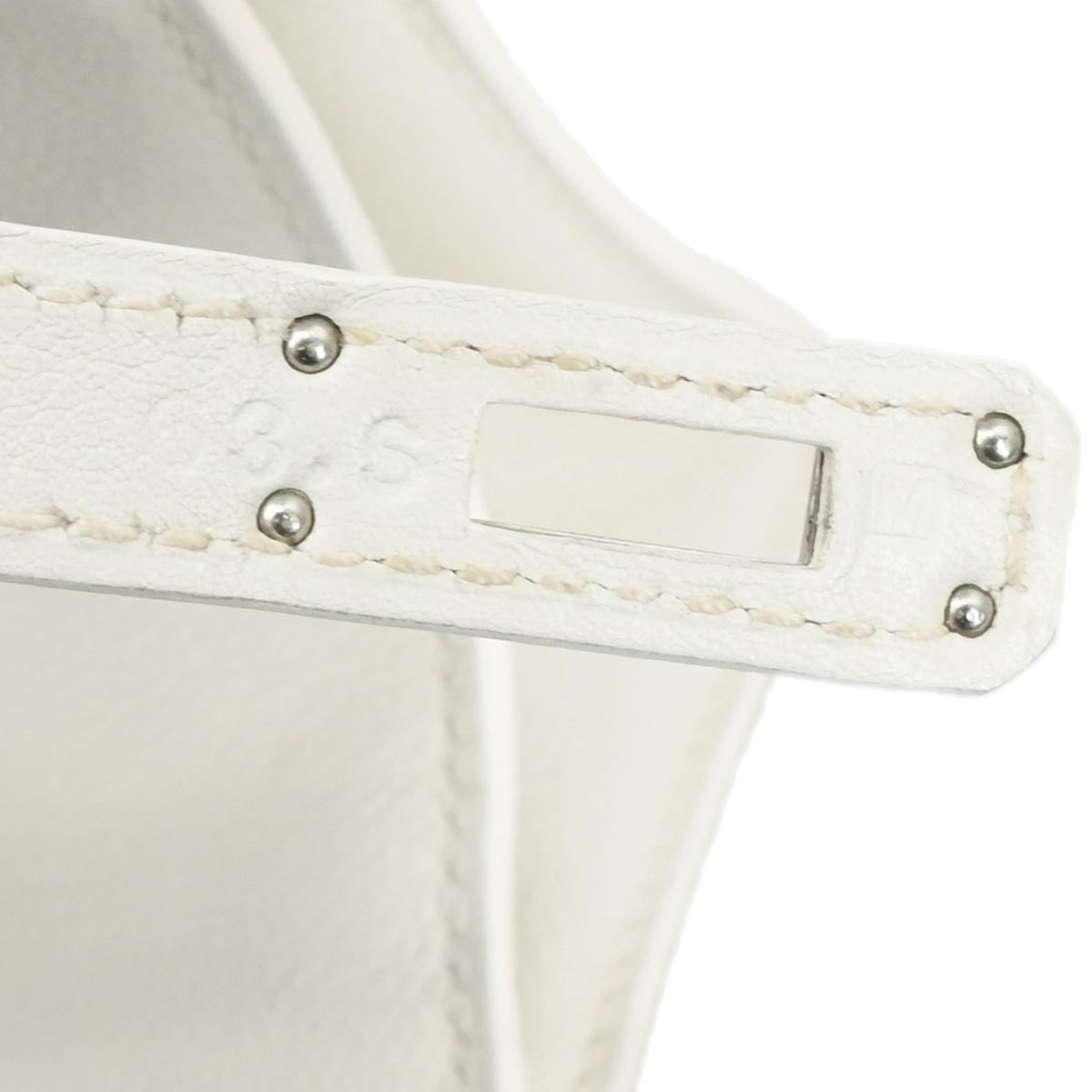 Hermes White Evergrain Kelly Pochette Handbag