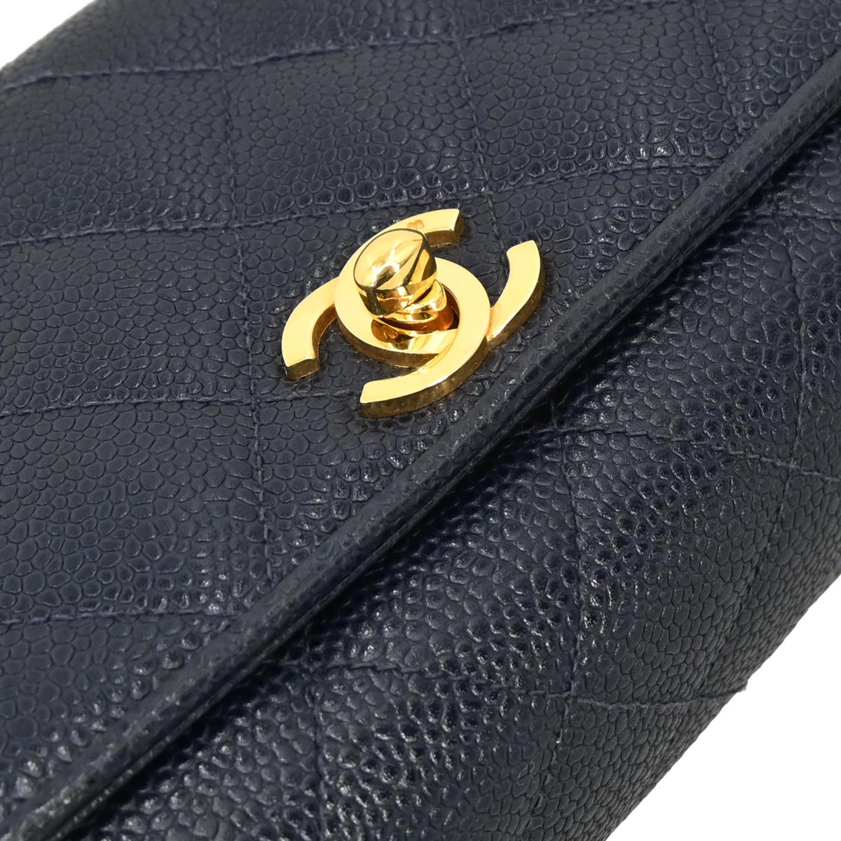 Chanel 1994-1996 Navy Caviar Shoulder Bag