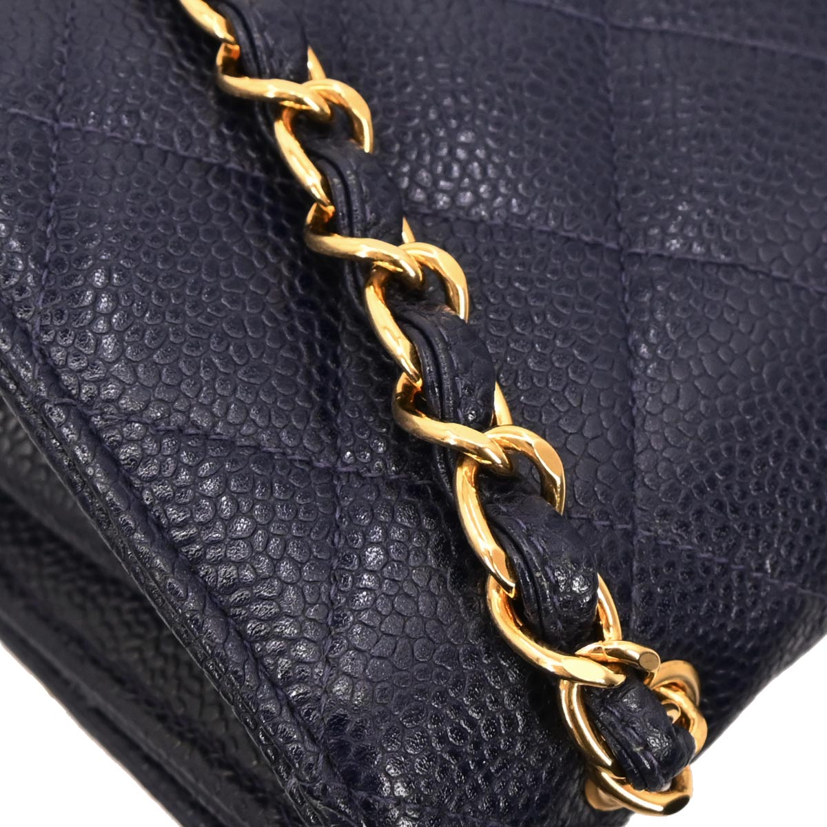 Chanel 1994-1996 Navy Caviar Shoulder Bag