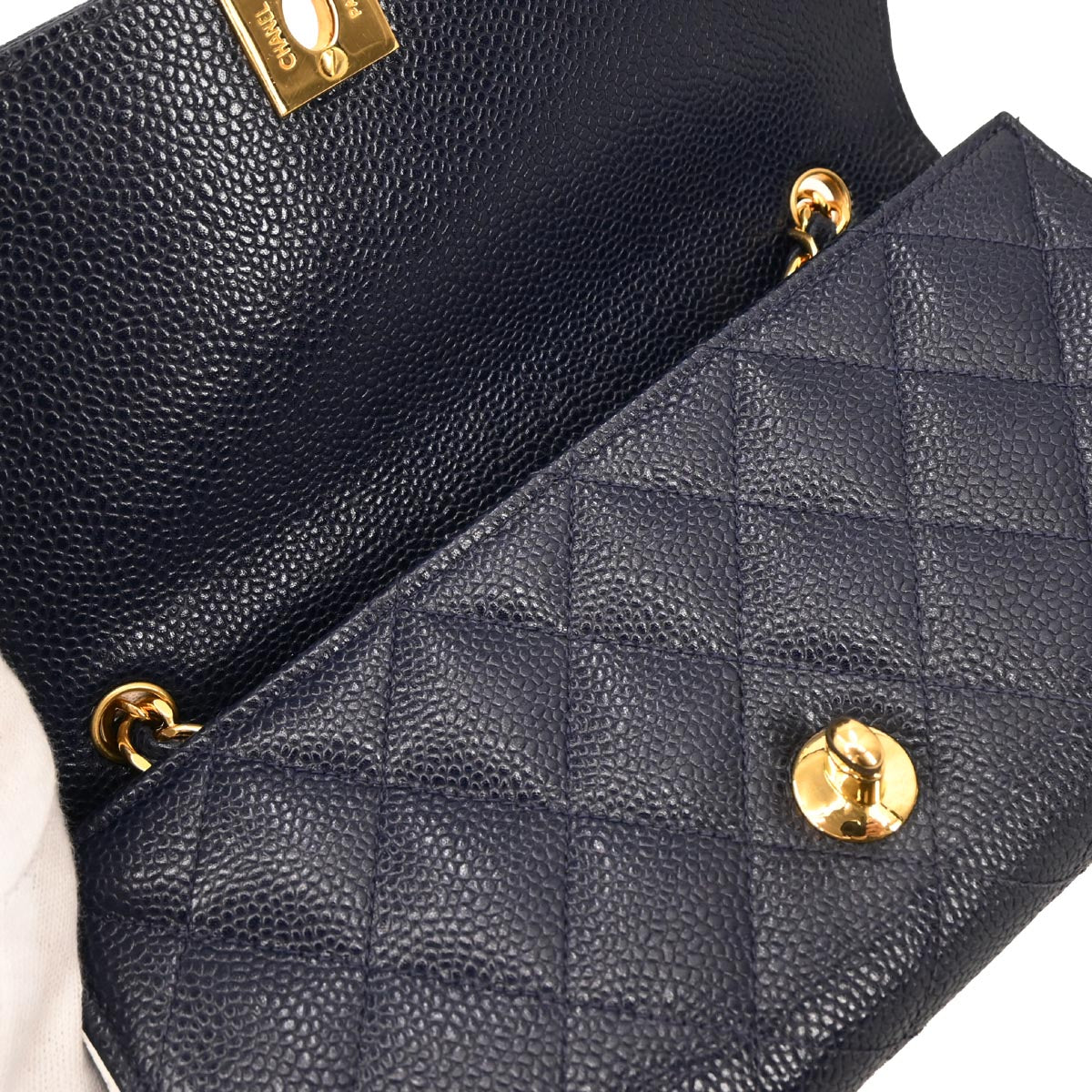 Chanel 1994-1996 Navy Caviar Shoulder Bag