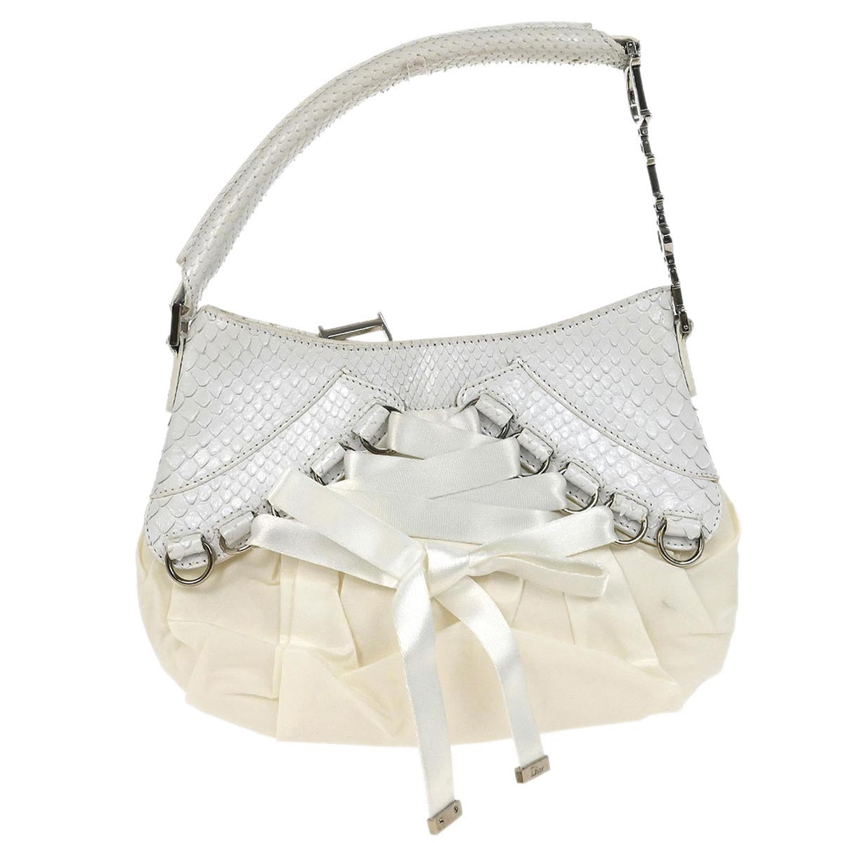 Christian Dior * White Python Ballet Corset Bag Handbag