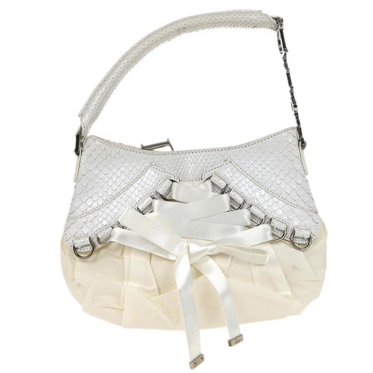 Christian Dior * White Python Ballet Corset Bag Handbag